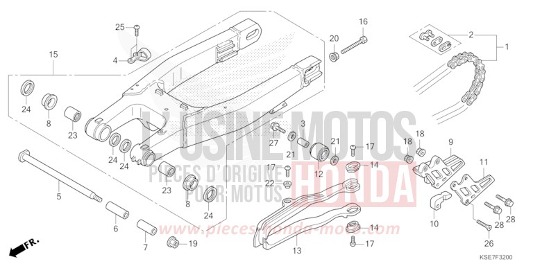 SCHWINGE von CRF150R "Big Wheels" EXTREME RED (R292) von 2022